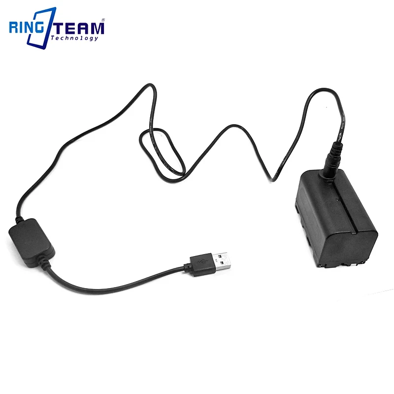 DC 5V USB Power Cable + NP-F750 NP-F550 NP-F970 Battery DC Coupler for  ra Nanguan YongNuo Godox Photography LED Light Lamp factory