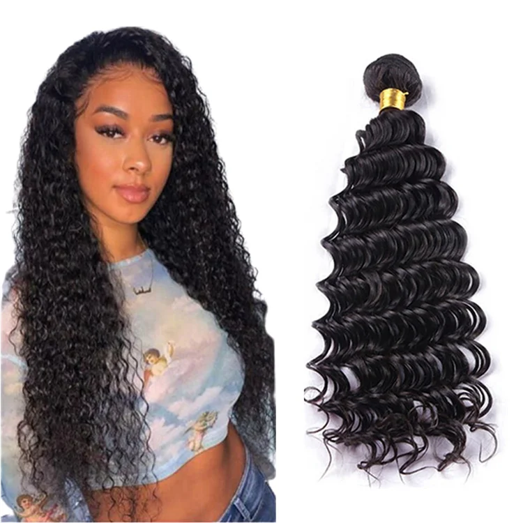 

Rirus Free Mink Virgin Brazilian Human Hair Extension, 10A 11A 12A Grade Virgin Human Deep Wave Bundles With Closure Vendors