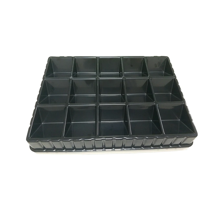 Custom Black Abs Blister Plastic Tray With 15 Holes Poker Plastic ...