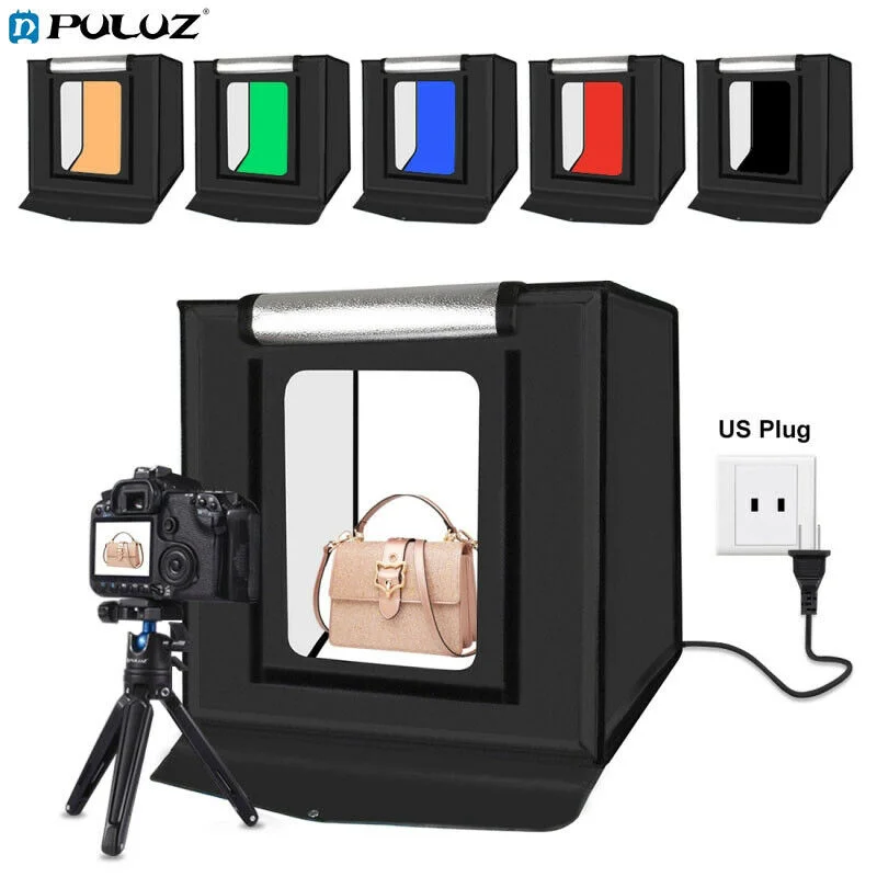 

Wholesale Stock puluzsoft box studio light Photography Box 40cm Folding Photo Light Box Studio Kit with Photography Backdrops