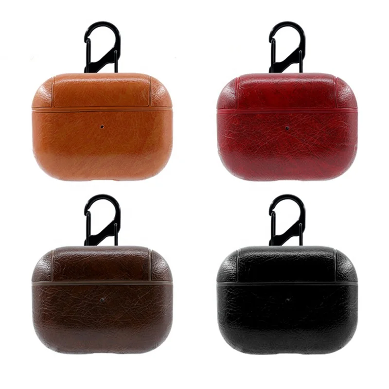 

2021 New Design Luxury PU Leather Headphone Case Portable Earpods Case For airpods pro 3 Case, Multiple colors