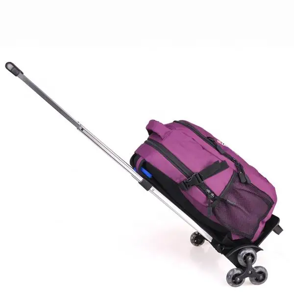 Triple Wheels Detachable Trolley Laptop Backpack With Detachable Bottom
