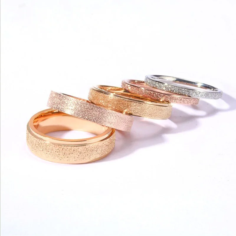 

Fashion Simple Jewelry stainless Steel Rose Gold 2/4mm Ring