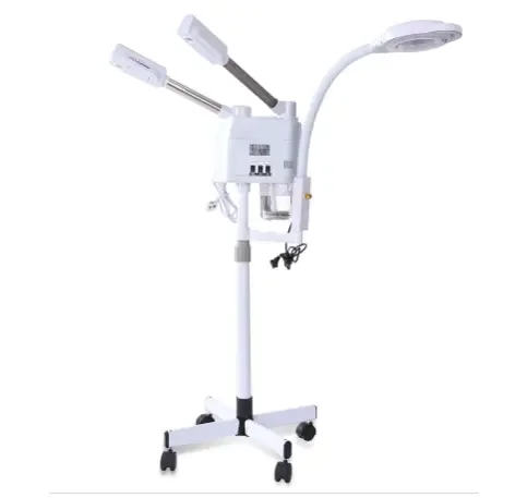 

3 in 1 Hot And Cold Face Steamer With 8X Magnifying Lamp Ring Light For Salon