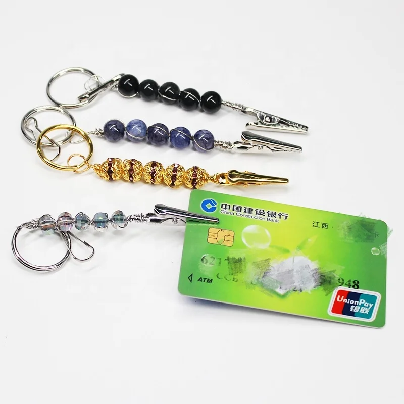 

UKETA new launched colorful bling debit card grabber roach clip for protect long nails, Customized