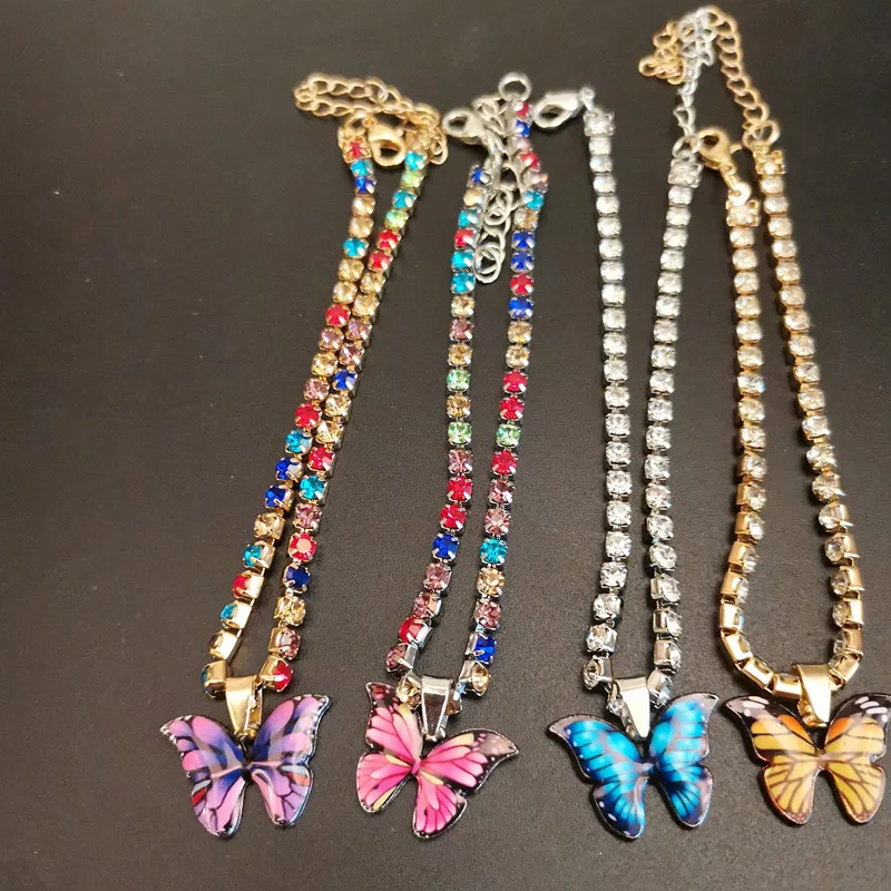 

Top Quality Gold-plated Stainless Steel Hanging Butterfly Chain Bracelet Anklet Women Jewelry Gift