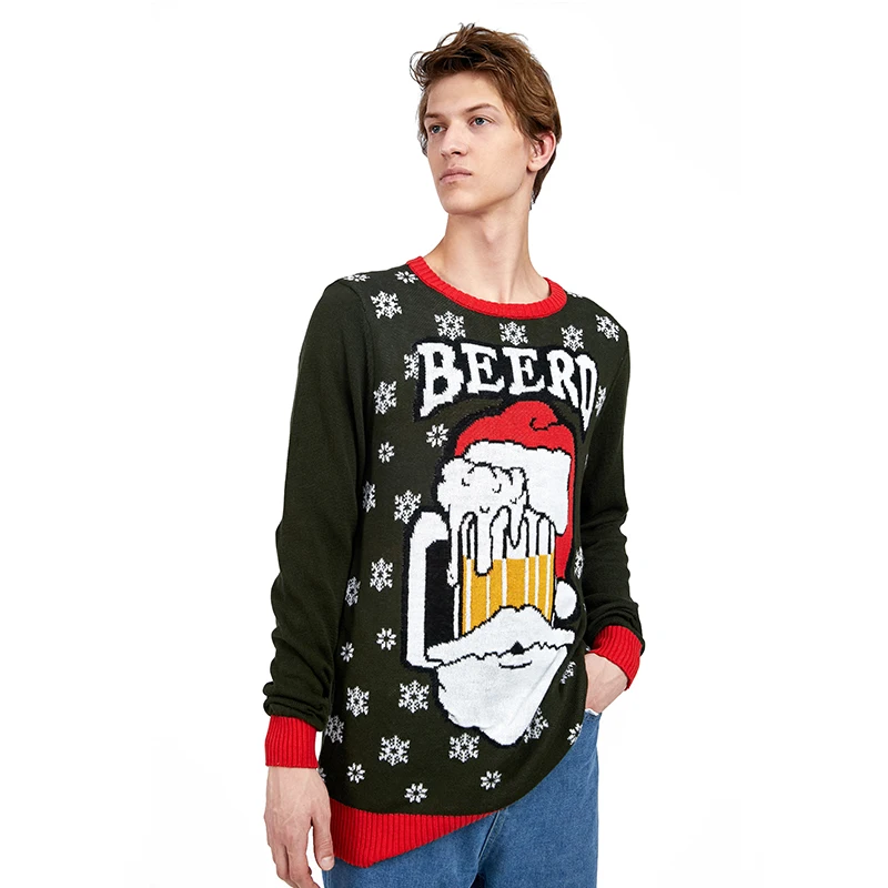 

New Trend Hot Selling Winter Knitted Jacquard Pattern Mens Custom Logo Ugly Unisex Christmas Sweater