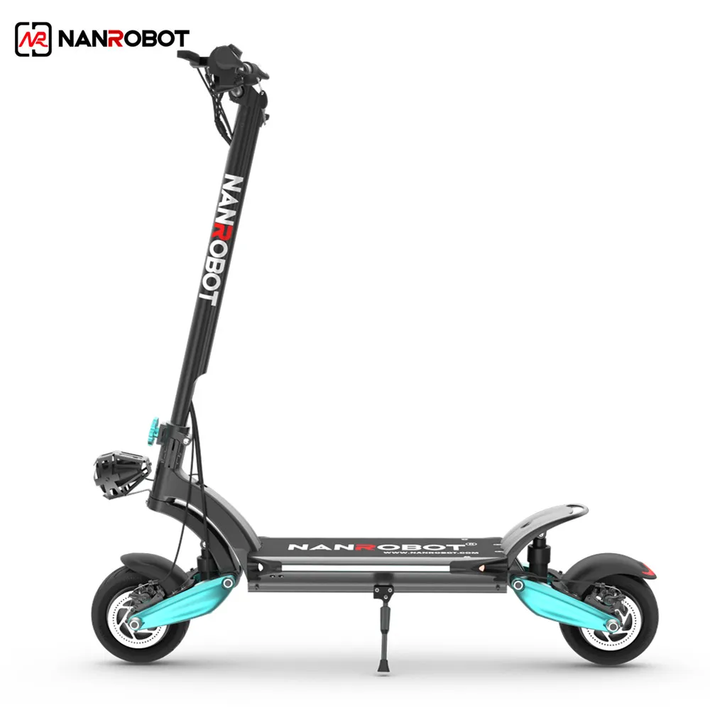 

Nanrobot 800w 48v 18ah 2 Wheel Fastest Folding Electric Scooter With Screen, Black and blue details