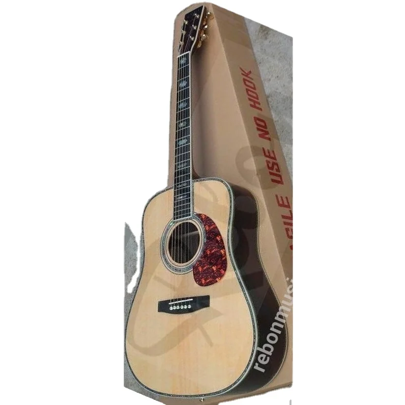 

Weifang Rebon 41 inch All Solid Acoustic Guitar with abalone inlay and Ebony fretboard