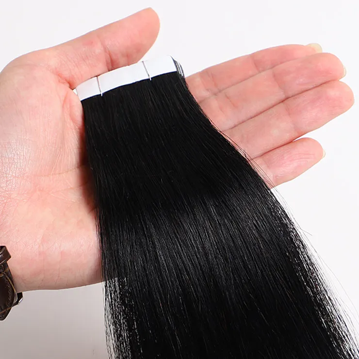 

wholesale straight virgin real hair extensions tape in hair remy cuticle aligned natural hair extension human vendors