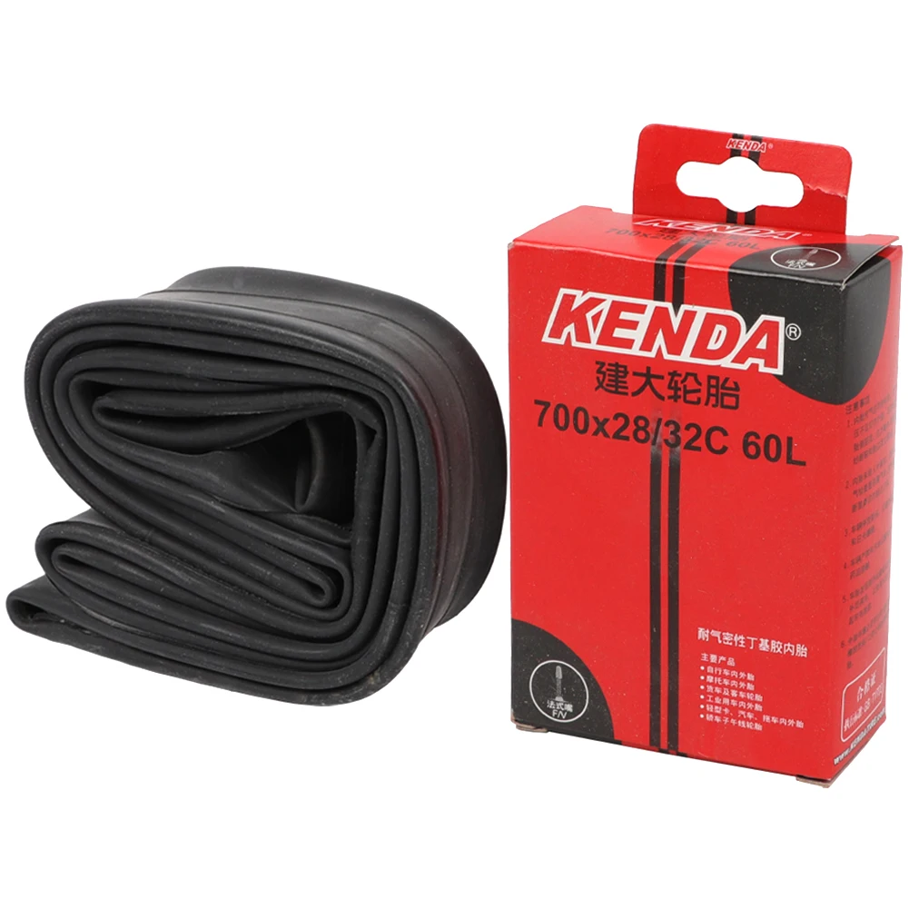 

KENDA 700Cx28C 32C 60mm Length Presta Valve FV Rubber Road Tyre Bike Inner Tube 700C, Black