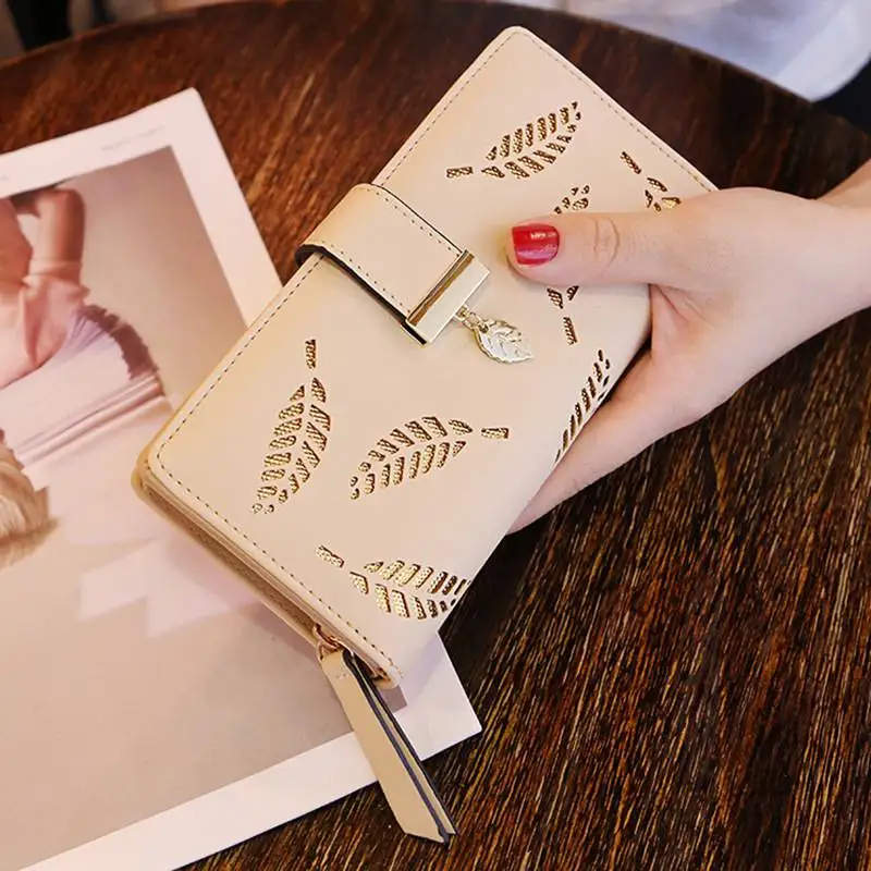 

New Hollow Out Leaf Shape Fashion Ladies Purse Wallets Bags For Women