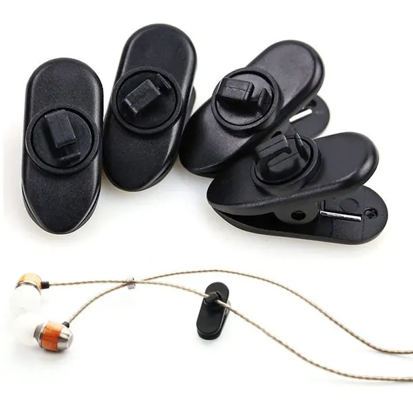 

Earbuds Hook Earphone Clip Black and White Long Wire Clip Round Wire Clip