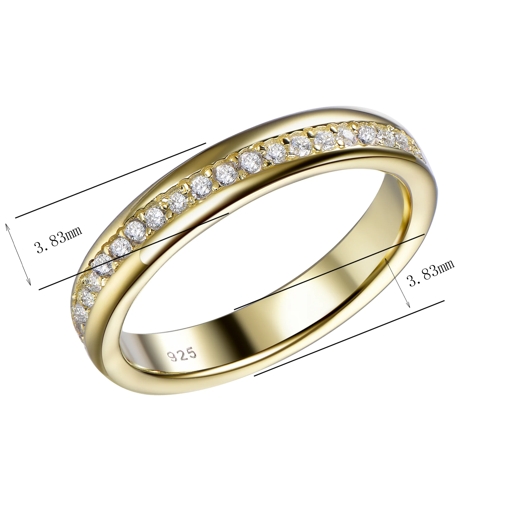 

White Gold Plated Rose Gold Plated Round Natural Diamond Wedding Band Ring Unisex Simple Design Ring