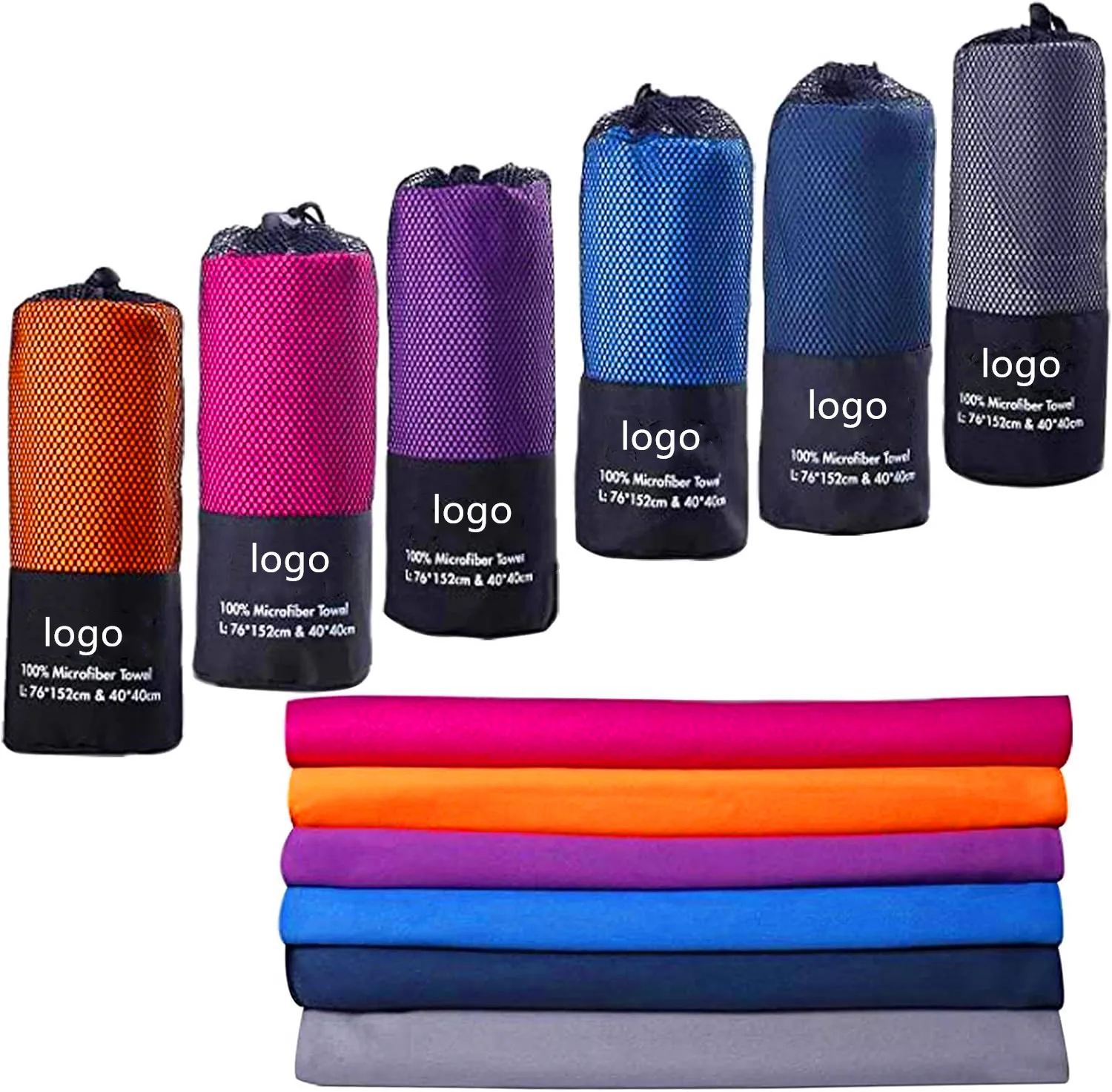 Sand Free Hot Selling Summer Sports Antimicrobial Custom Logo Microfiber Beach Towels with Print Design for Beach Use