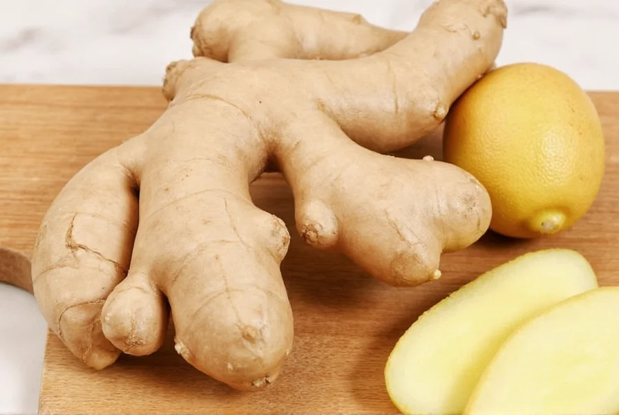 Fresh raw ginger root with skin intact showing natural texture