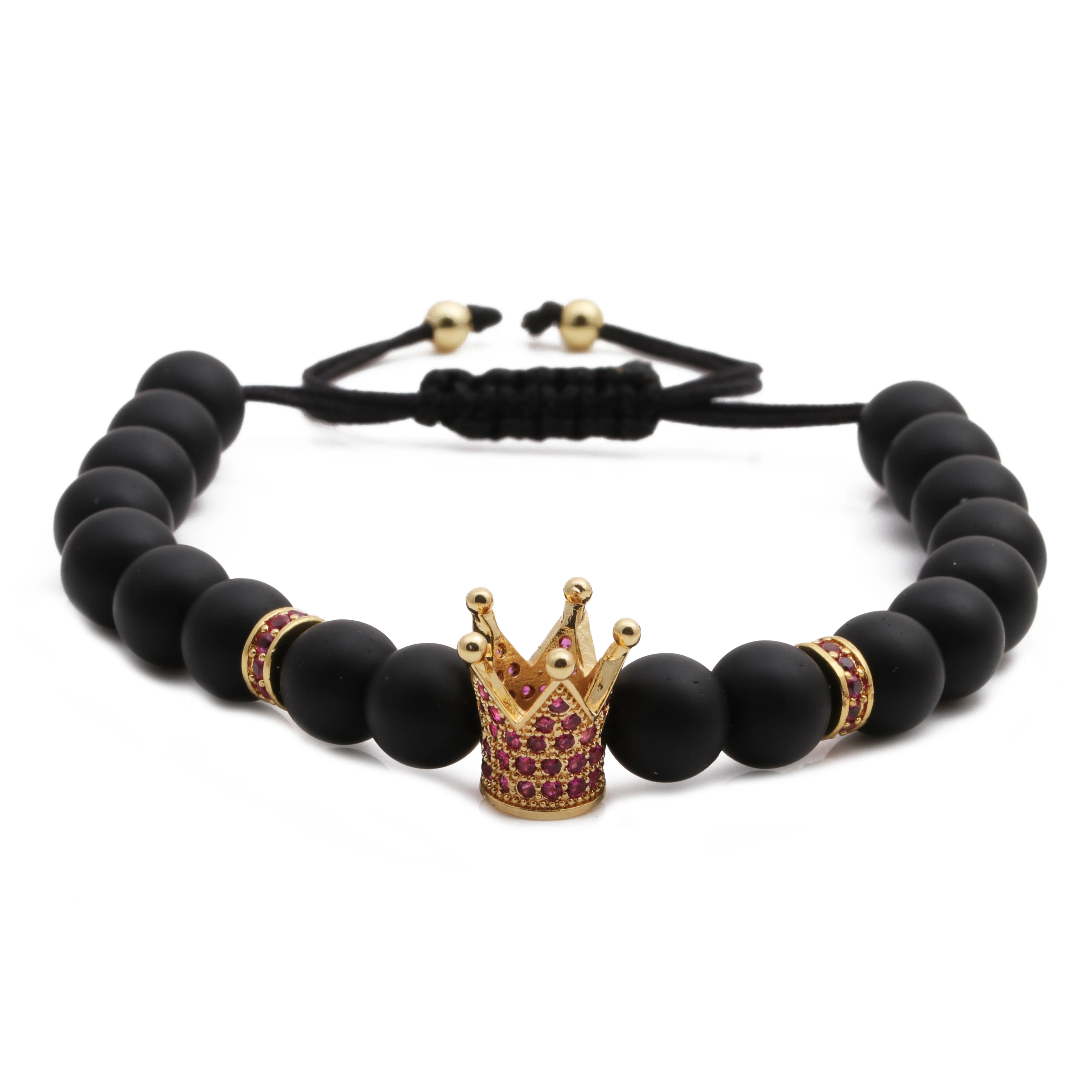 

8mm luxury new energy jewelry handmade woven crown bracelet diy stone women bracelet, Picture