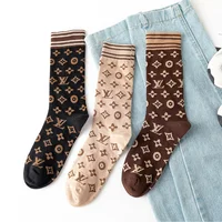 

Organic cotton letters L socks women famous brand luxury alphabet v socks