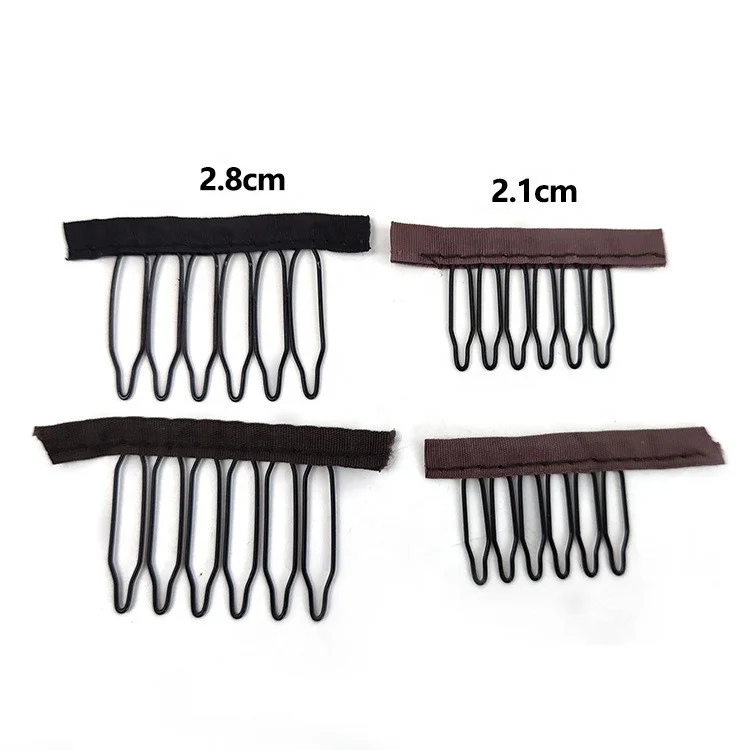 

Hot Selling Wholesale Customized 5/6/7 Teeth Stainless Steel Wig Combs Clips For Lace Front Human Hair Extensions Wig Accessory