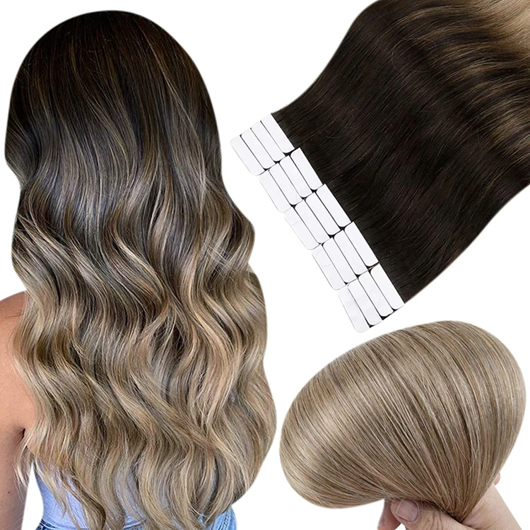 

Factory Direct Luxury Quality Full Shine Hair 20 pieces 50 g Balayage Tape In Real Remy Human Hair Extensions