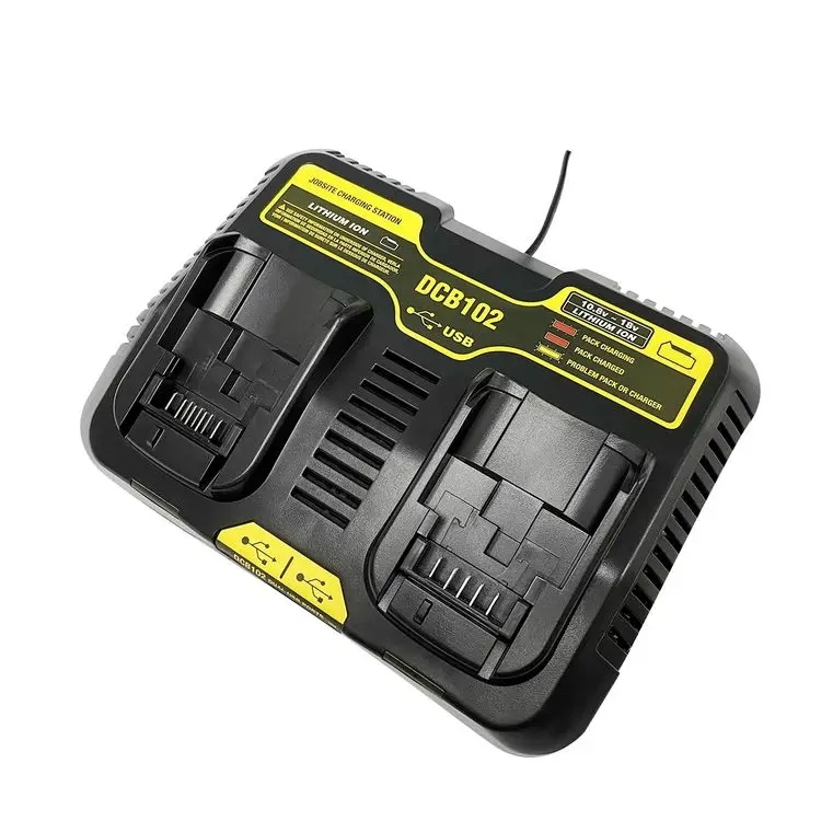 

High quality DCB102 3A 20v Battery Charger Dual Charger Battery Charger for Dewalt Tools, Black