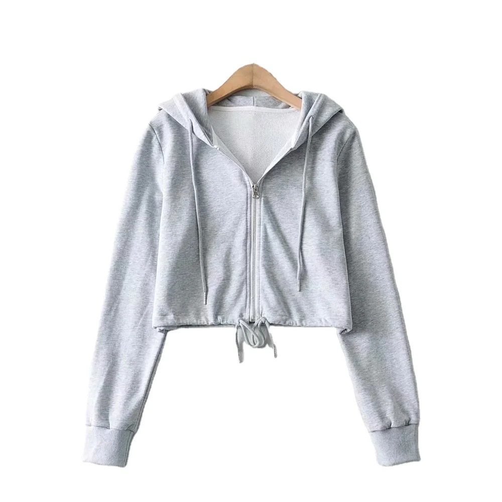 

Customized drawstring hoodie loose cropped coat hoodie