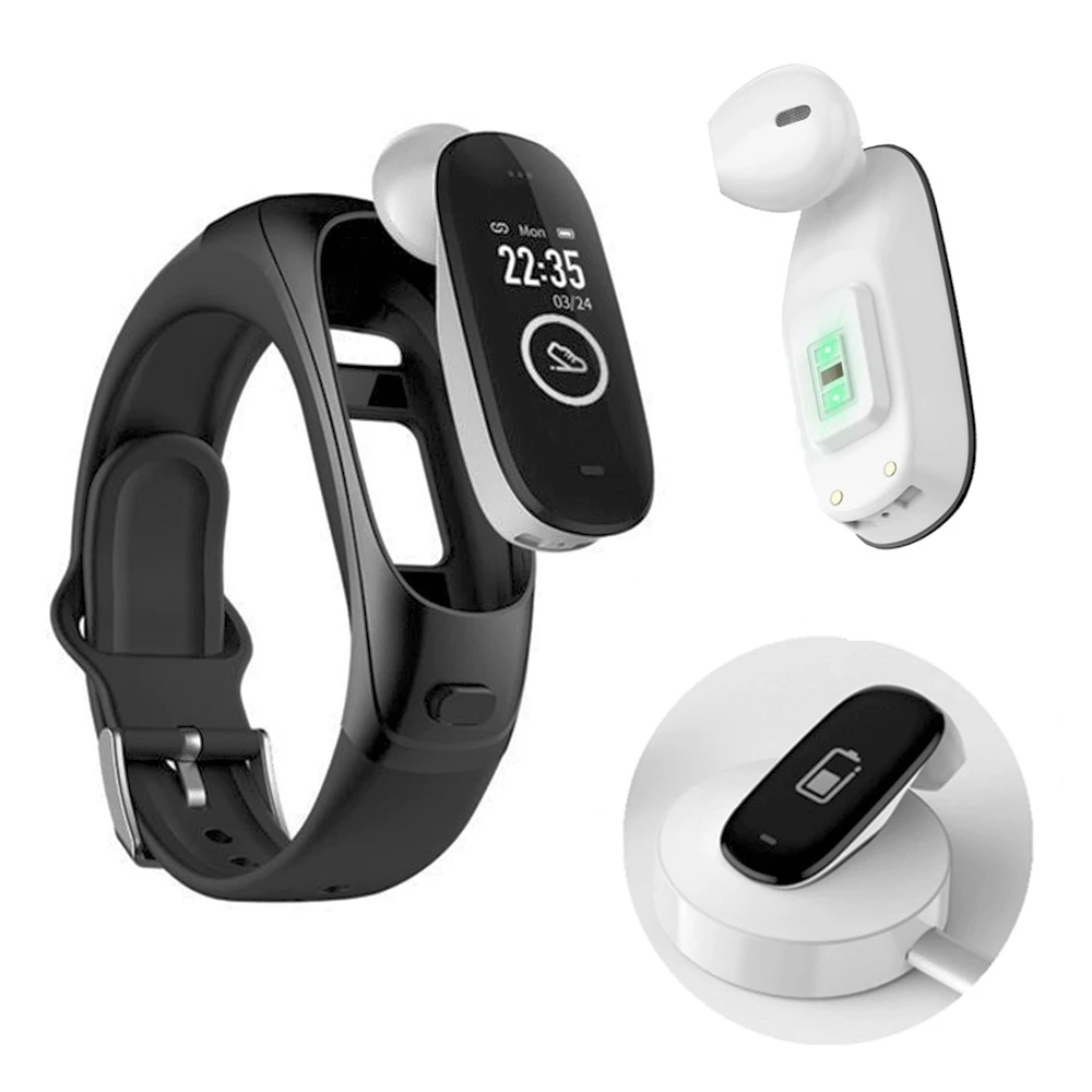 

Android Smart Watches 2021 Wristband For Women Men Reloj Smart Watch Earbuds 2 In 1 handfree Smart Watch With Earbuds Earphone