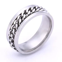 

stainless steel jewelry factory Titanium steel Chain rings for men Rotatable