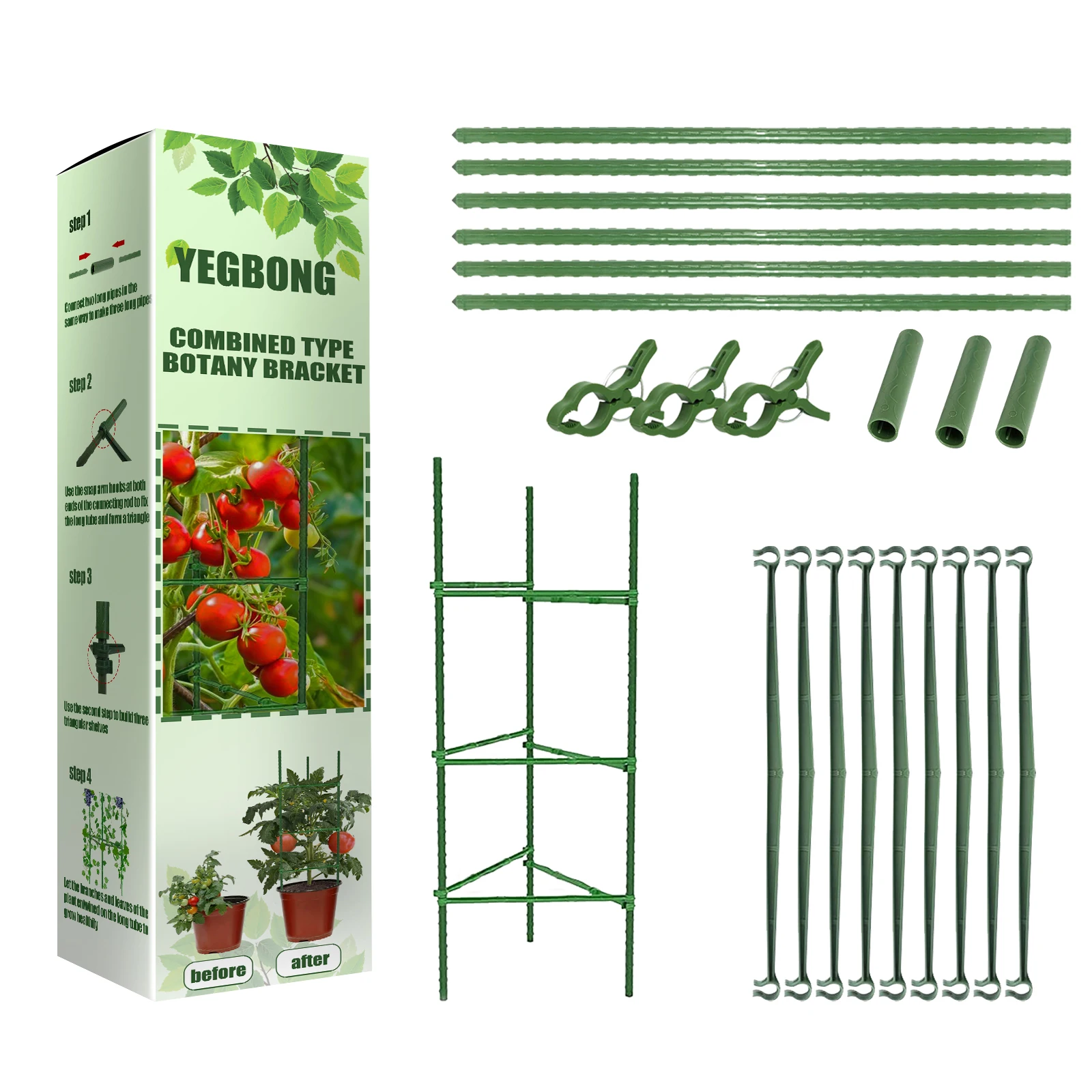 

Private Label Garden Green Leaf Shape Plant Stakes Plastic Climbing Plant Trellis Support for Decoration Plants