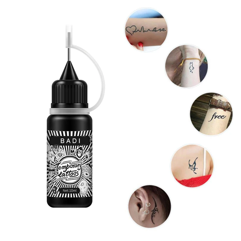 

D Waterproof Private Label 2 Weeks  Transparent Henna Ink Gel Temporary Tattoo Ink Pigment, Transparent first, then blue black