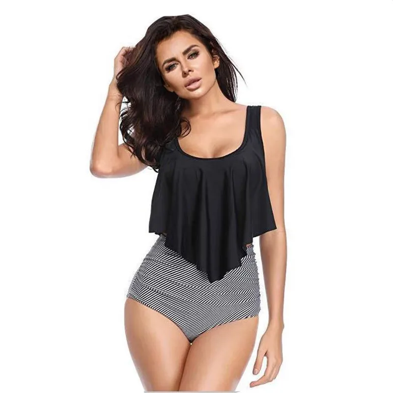 

2022 new color swimsuit and print swimming dress and chiffon beach wear and splicing bikini, Picture color