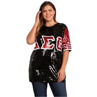 

DST Greek Letters Delta Sigma Theta Inspired Sequin Jersey numbers and letters