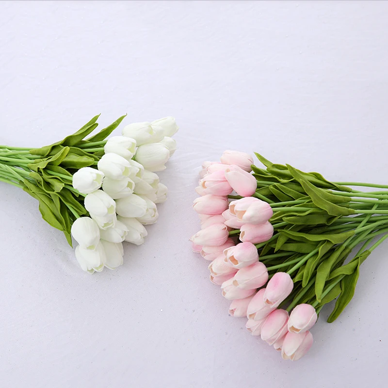 

Factory directly PU Tulip Flower Real Touch Artificial Flowers Arrangement Bouquet Home Room Office Wedding Party Decor, White,pink,other customized...