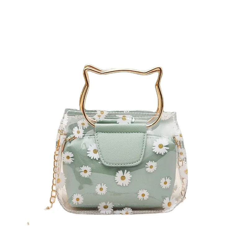 

Shoulder Bag Chain Strap Crossbody Purses Super Cute Clear Handbags, Green