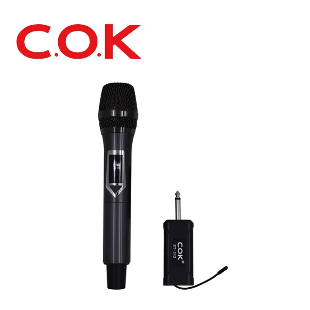 

C.O.K ST-313 Stabilize signal frequency distribution dynamic wireless handheld portable microphone with receiver, Black