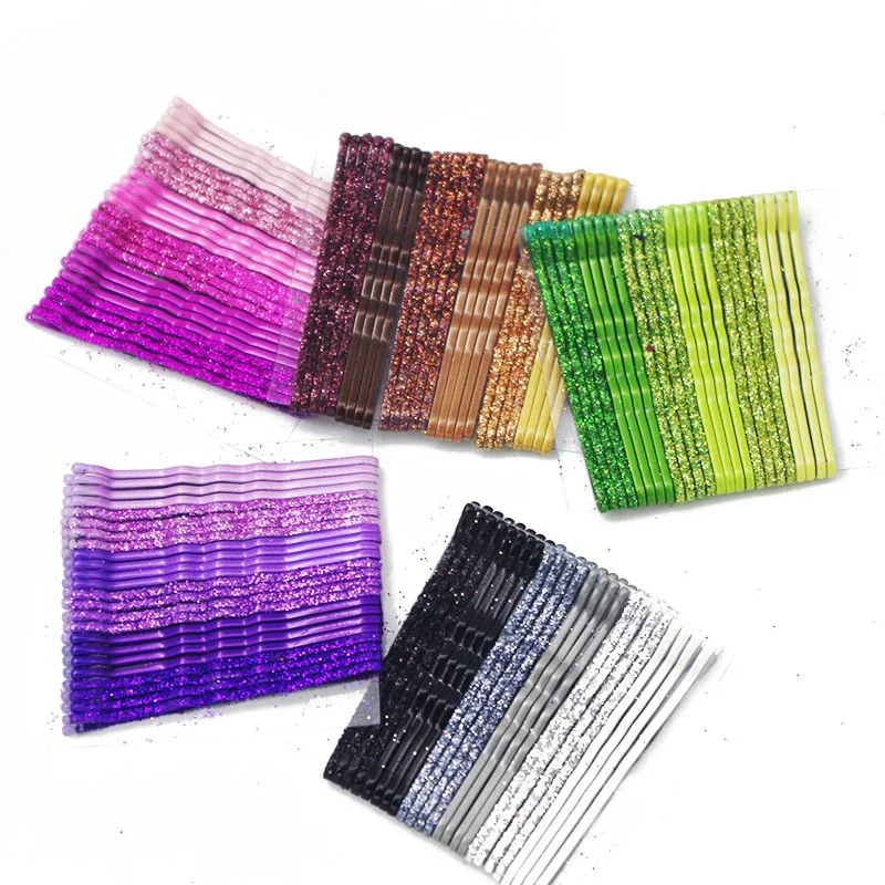 

24 Pack Custom Hair Pins Girls Bobby Pins Gradient Color Hair Clip Glitter Hair Accessories for Women