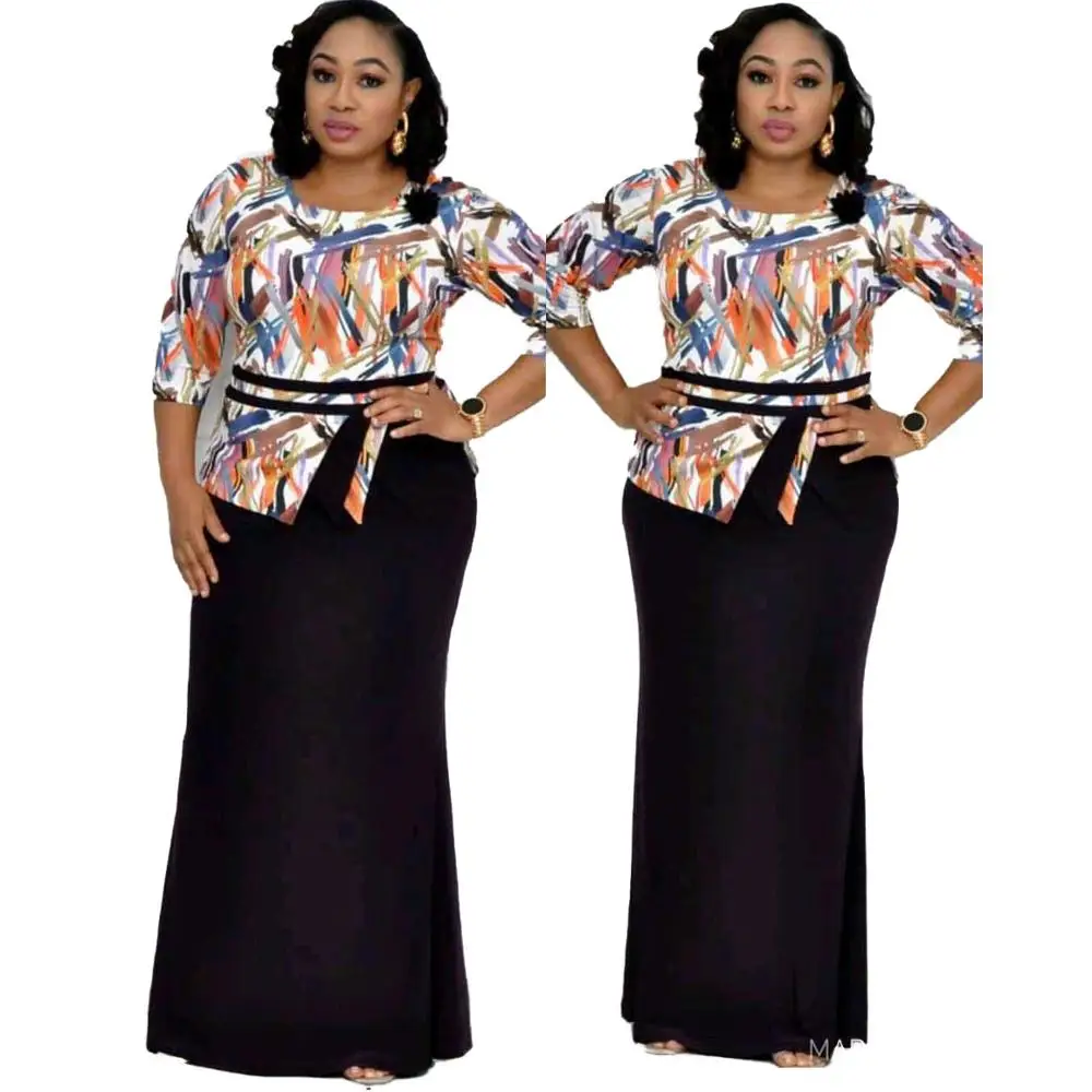 91031-MX88 sehe fashion long plus size casual dresses women lady elegant