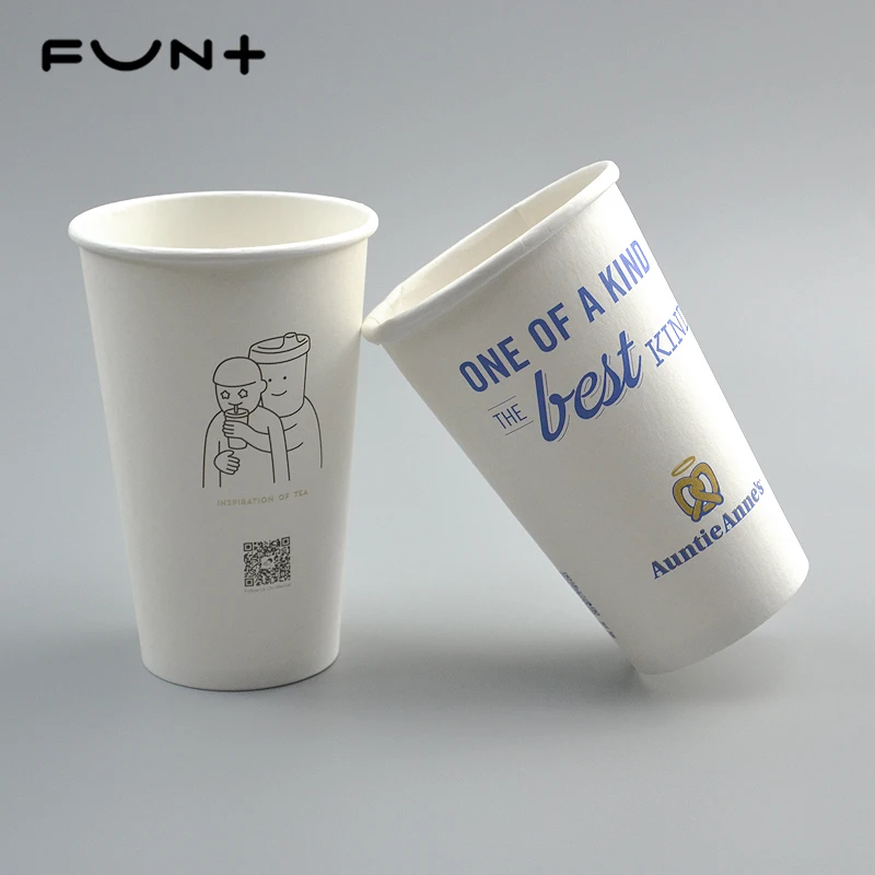 
Factory sales 260ml 8OZ single wallpaper cup disposable white paper coffee cup, Customizable printed logo 