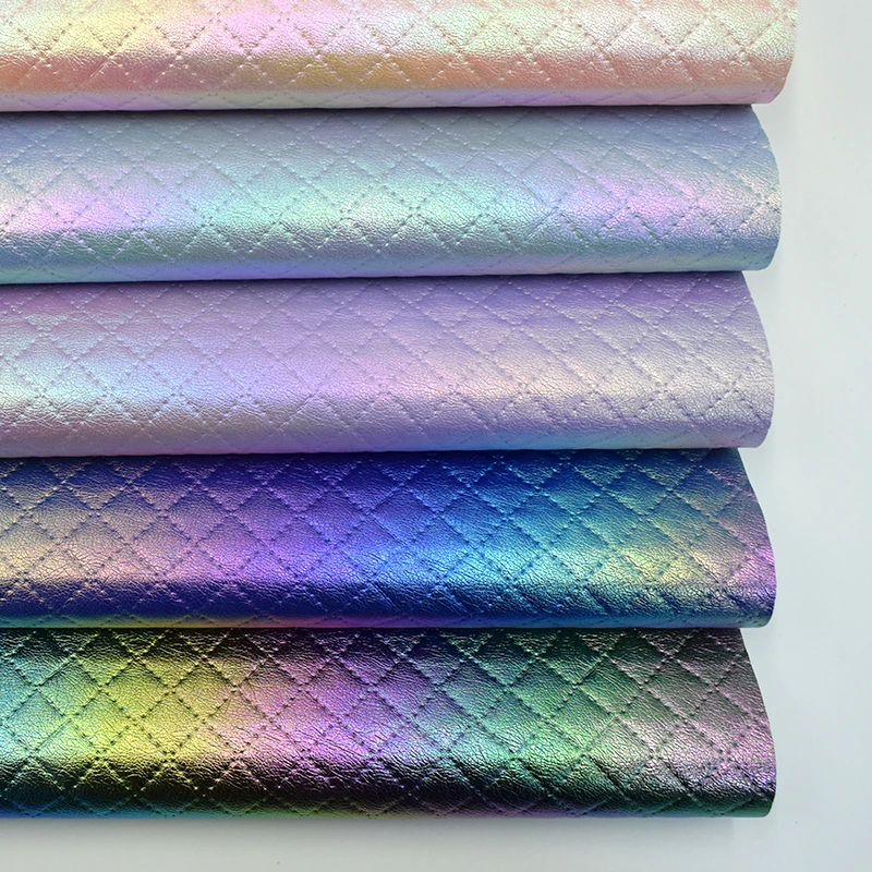 Embroidery PVC Faux Leather Square Stitch Design Stain Repellent Fabric Handbags Make-up Cases Home Textiles Shoes Cars Sofas
