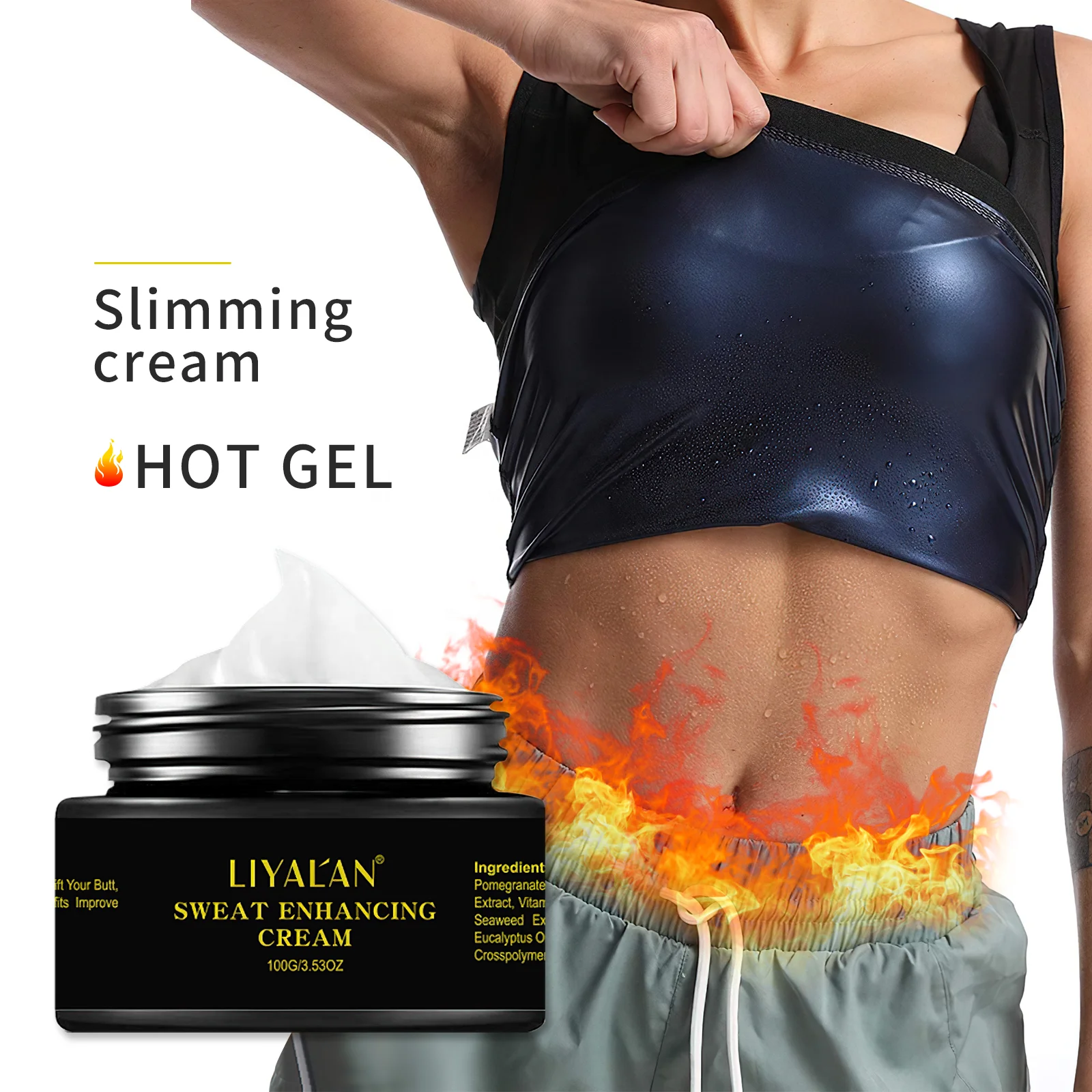 

Dropshipping Sports Sweating Cellulite Belly Fat Burning Natural Organic Hot Cream Slimming Fat Burn Slim Gel