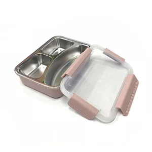Image of METIS eco-friendly wholesale BPA-Free FDA approval 304 stainless steel bento kids lunch boxes