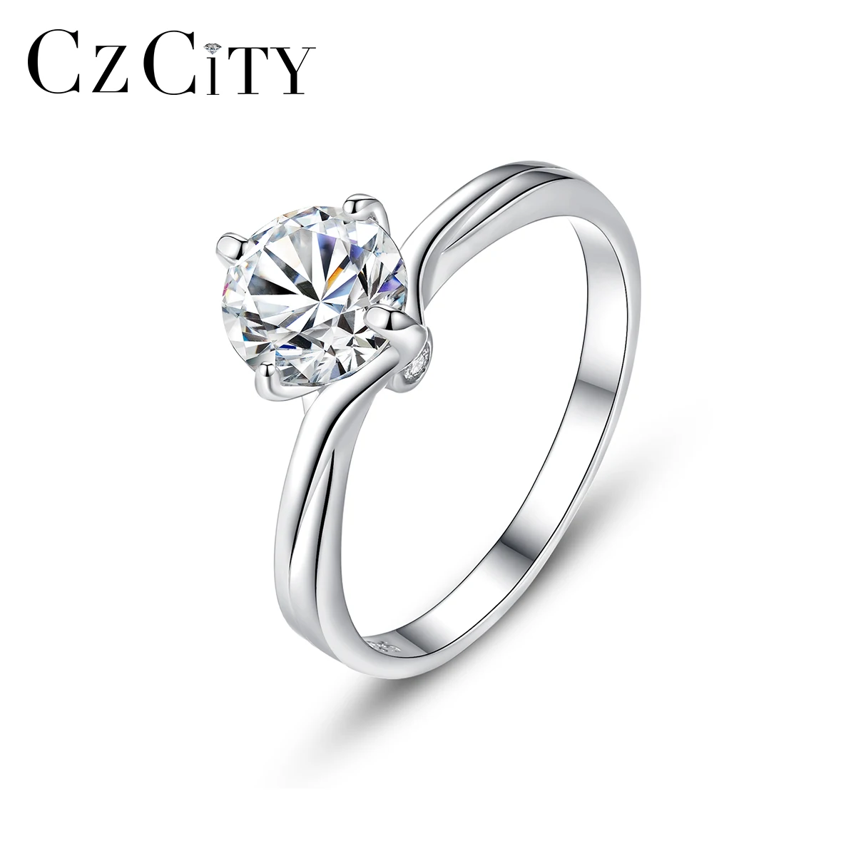 

CZCITY Wedding Design Girl Woman Moissanite Eternity Love Jewellery Accessory Luxury Silver Ring Jewelry