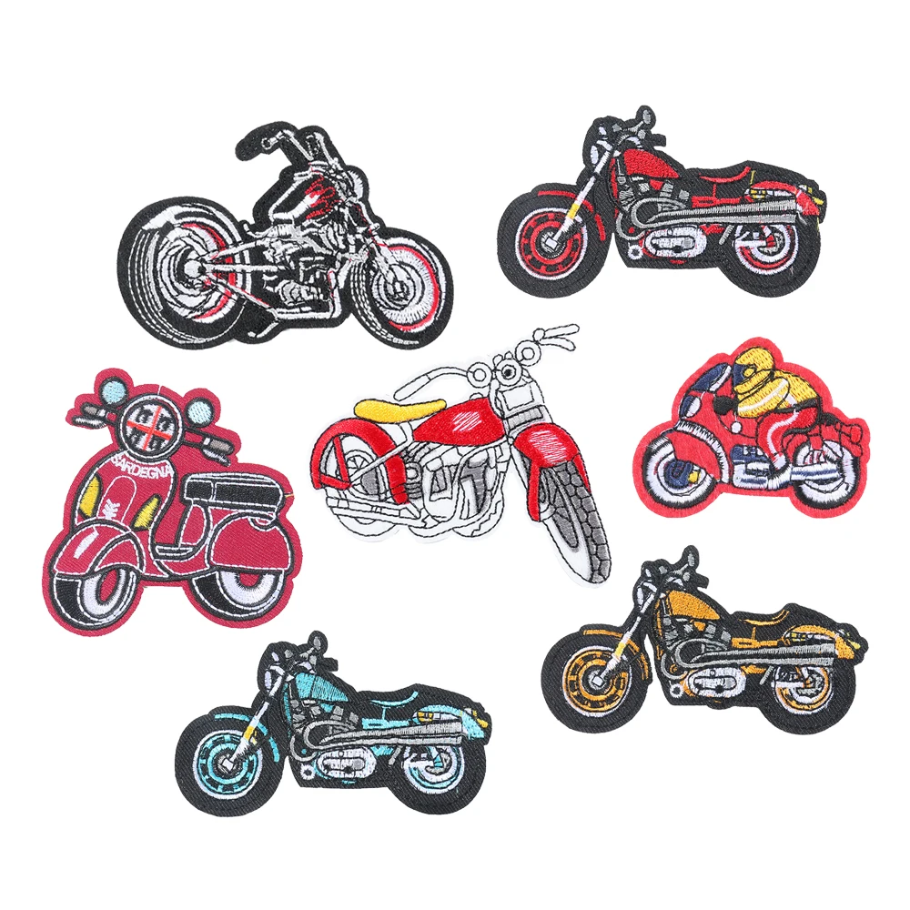 

wholesale bulk stock ready to ship iron on motorbike motorcycle patches embroidery for jackets