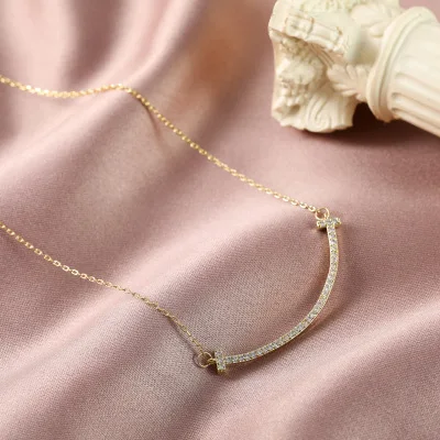 

Hot selling smiling face stainless steel chain fashion custom initial jewelry necklaces, As pic