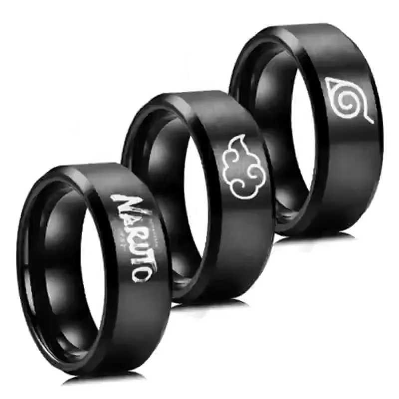 

Wholesale Fashion Anime Naruto Rings Accessories For Student Stainless Steel Titanium Steel Jewelry Rings Jewelry