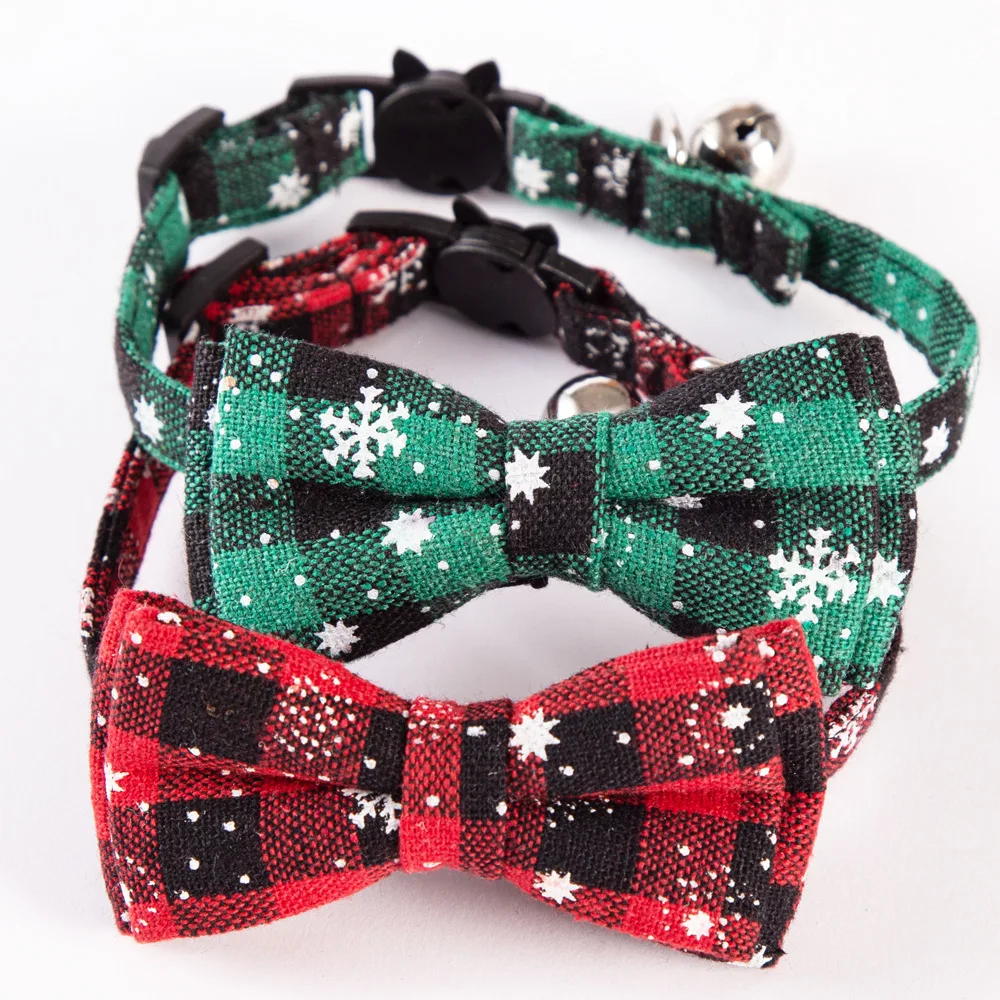 

2021 hot selling bow tie dog collar christmas cat collar adjustable luxury bow tie dog collar