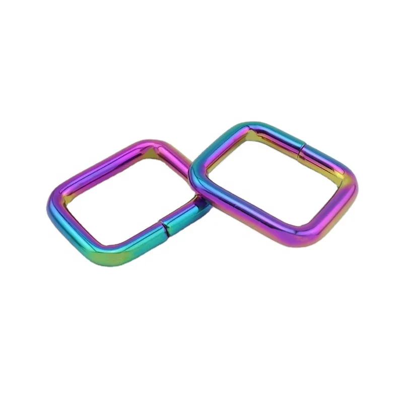 

Nolvo World 25*20mm 1" New Fashion Rainbow Metal Rectangular Ring Buckle, 2.5cm Rectangular Ring Wholesale