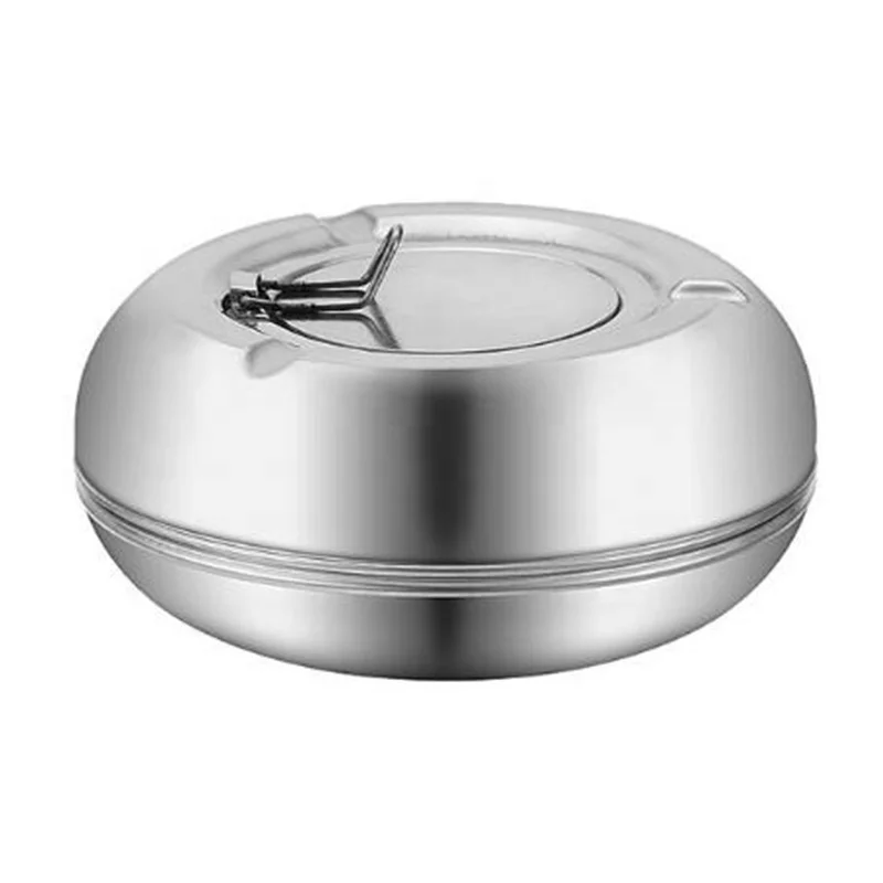 

Stainless Steel Round Covered Leakproofness Dustproof Ashtray Thicken Washable Detachable Ashtray, Sliver