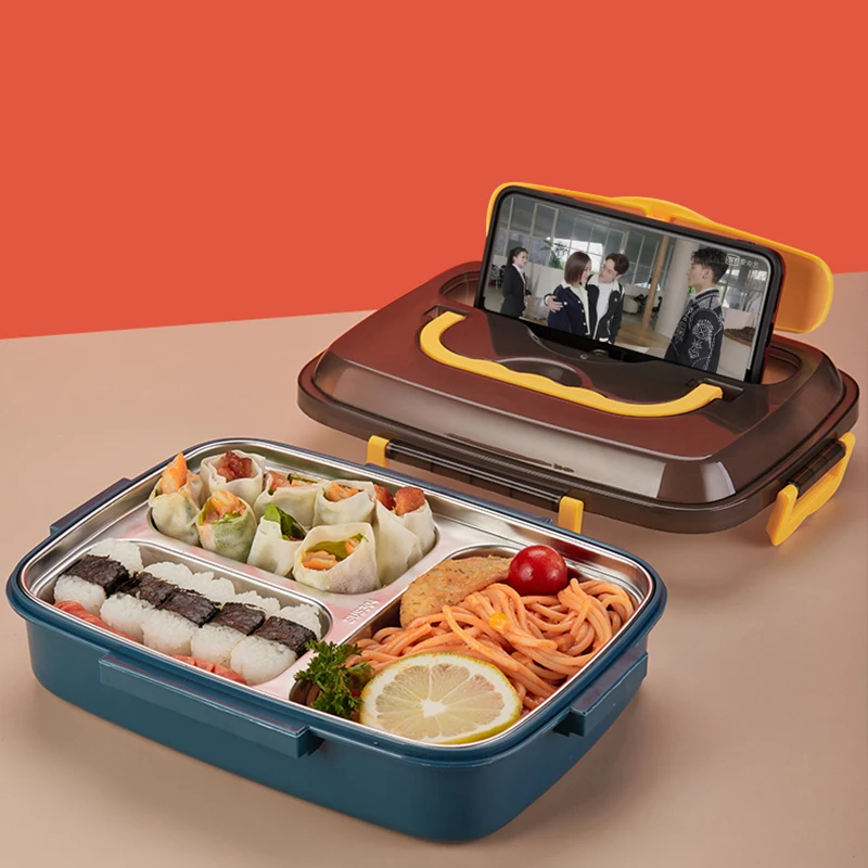 

separate instulatede stainless steel heating lunch box food warmer, Green/pink/blue/dark blue