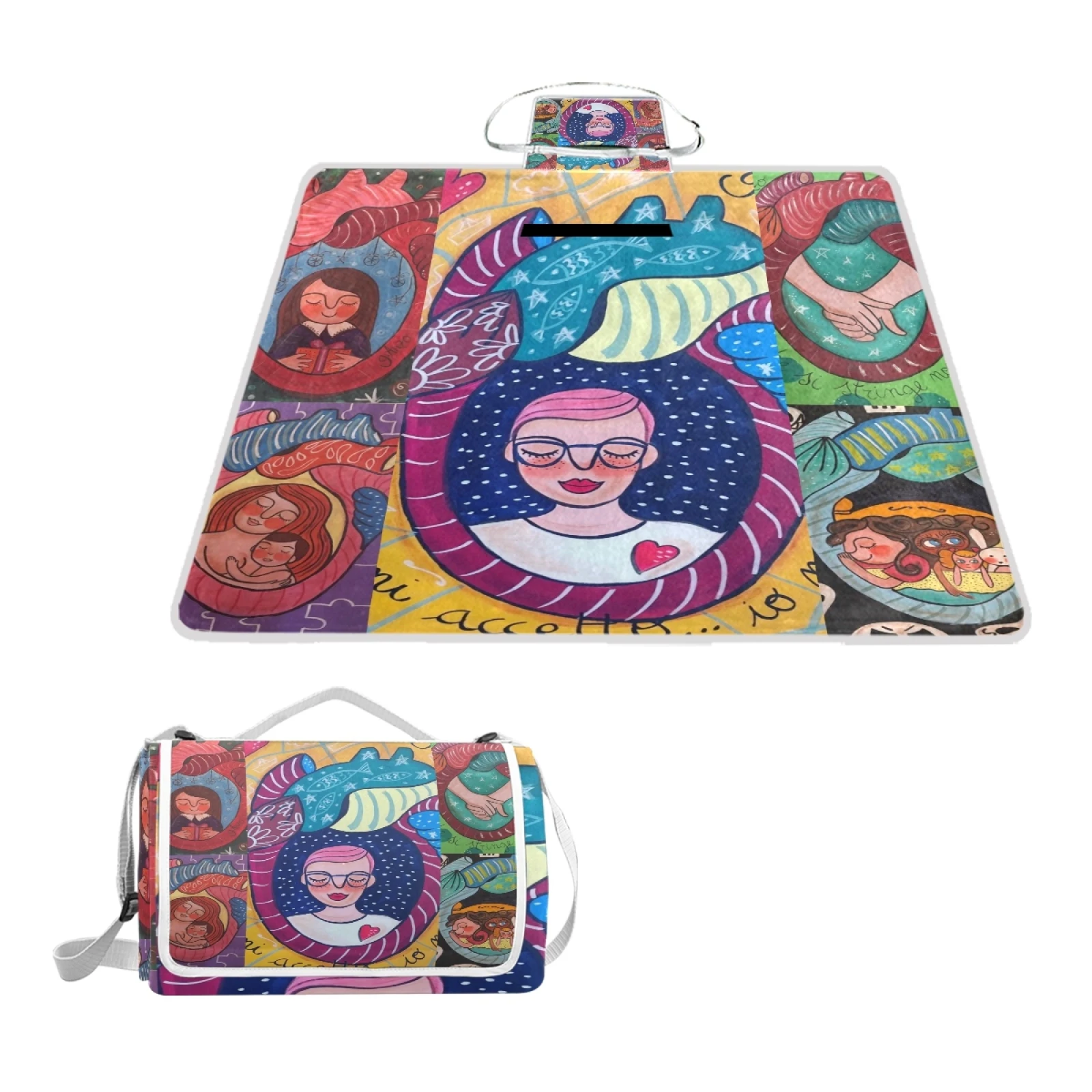 

Wholesales Custom Printed Waterproof Foldable picnic blanket Camping Mat Blanket